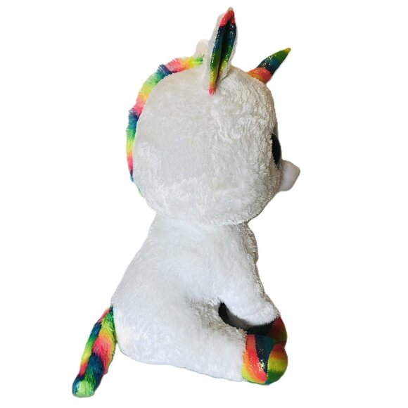 Ty Large 16" Beanie Boos Pixy Unicorn Plush Rainbow Stuffed Animal Glitter Eyes - Picture 7 of 14